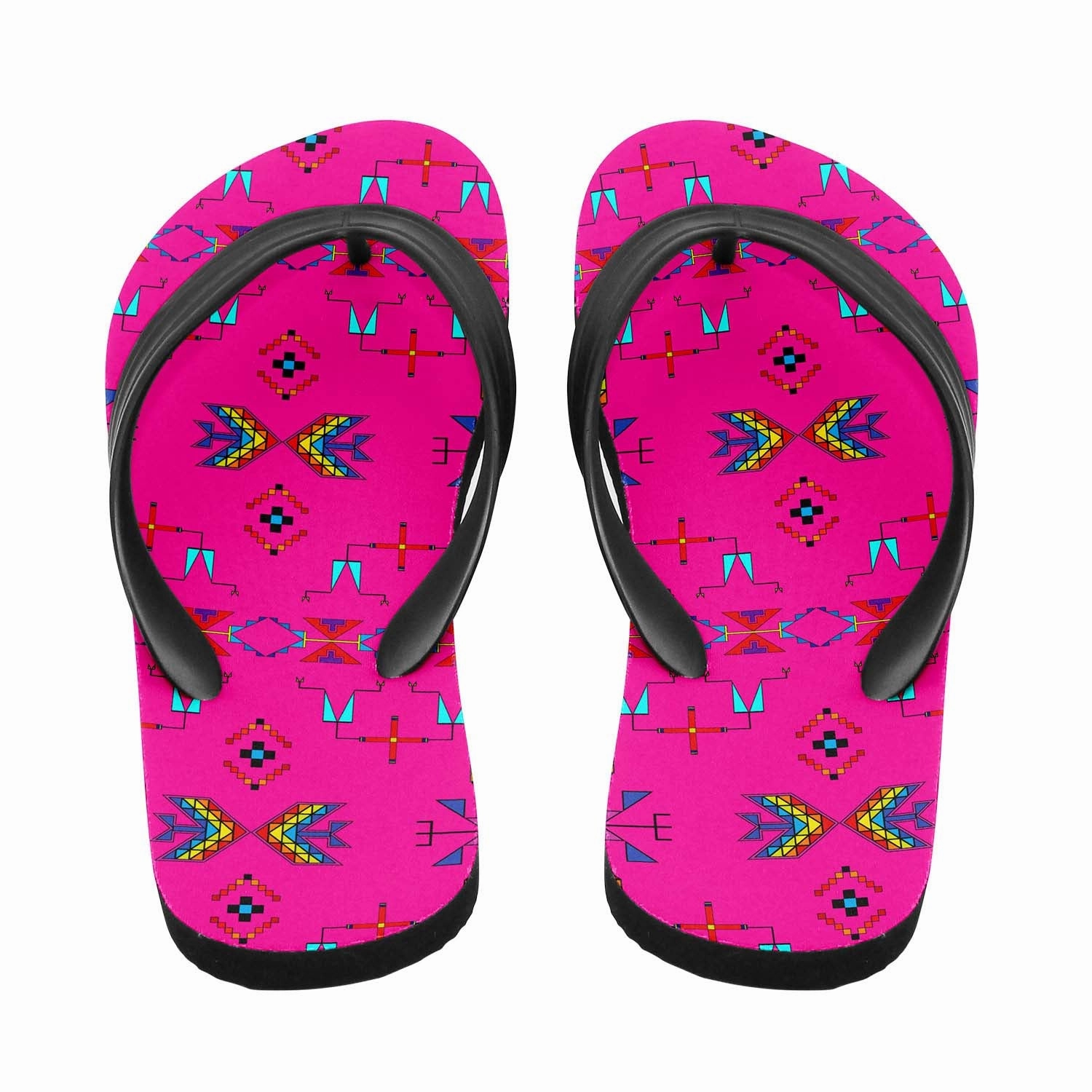 Size 17 Flip Flops Rainy Chief Rainbow Hot Pink Flip Flops