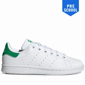 Pre School's Adidas Stan Smith Shoes - White/Green Adidas Evo Running Shoes