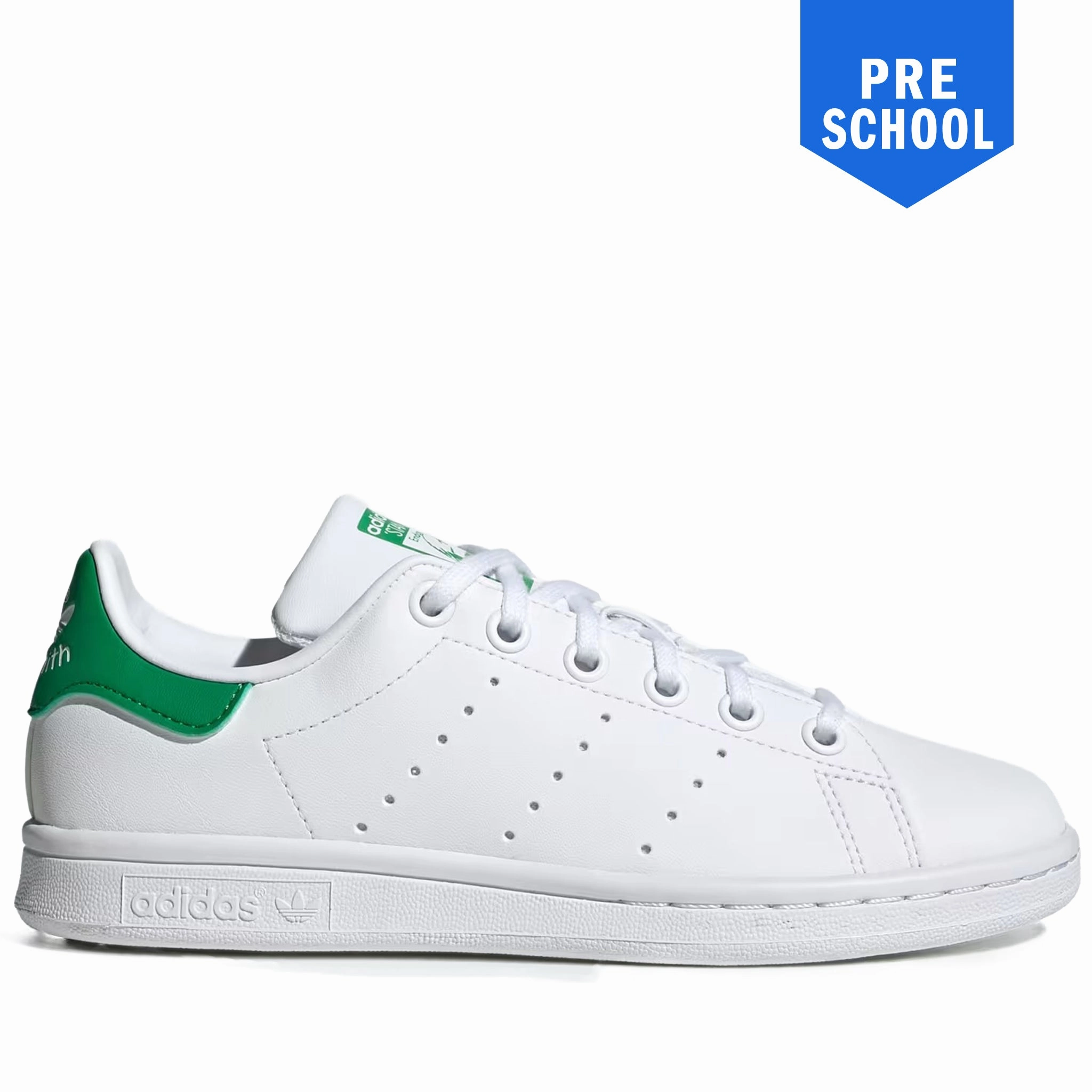 Pre School's Adidas Stan Smith Shoes - White/Green Adidas Shoes Size 2