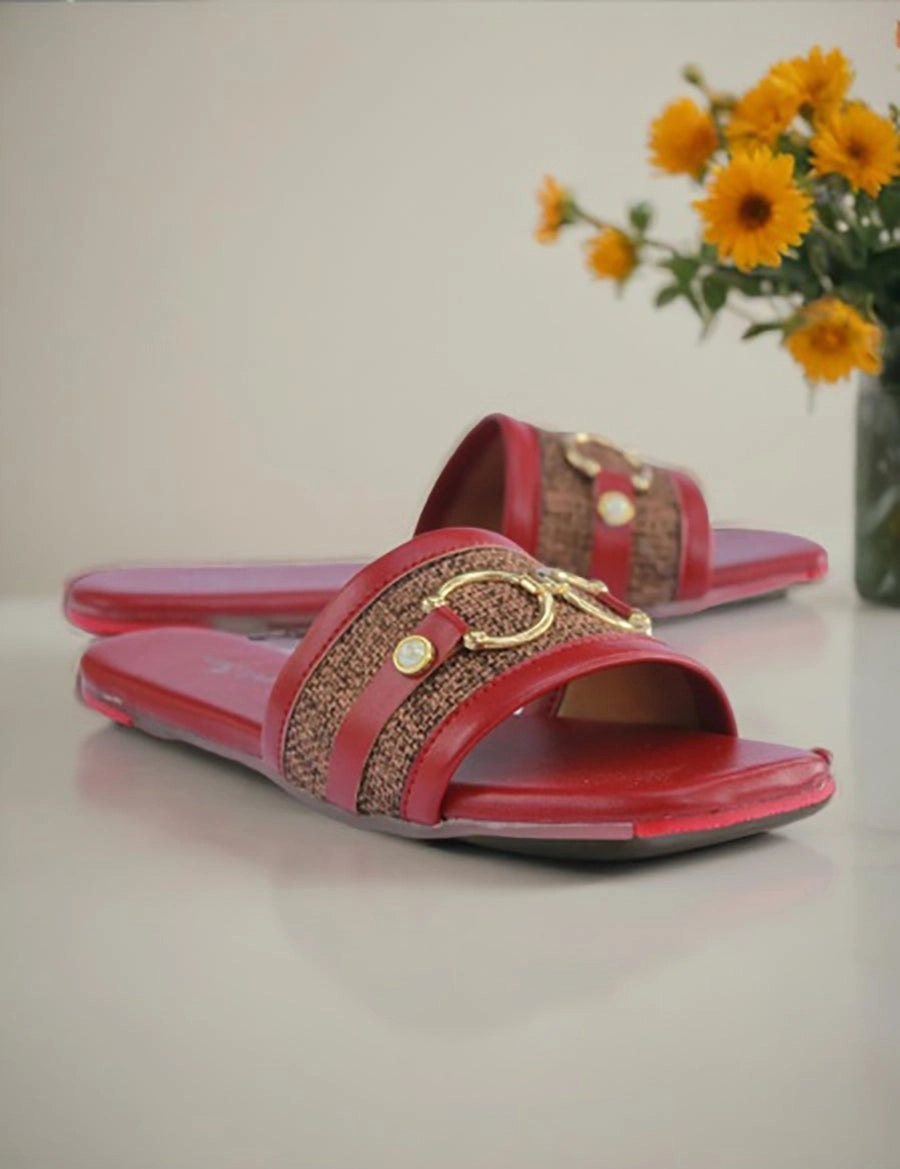 Maroon | Flat Slippers for women Flat Out Shoes