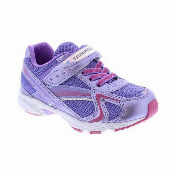 Tsukihoshi Glitz Purple/Purple Girls' Running Shoes Machine Washable Running Shoes With Flat Feet