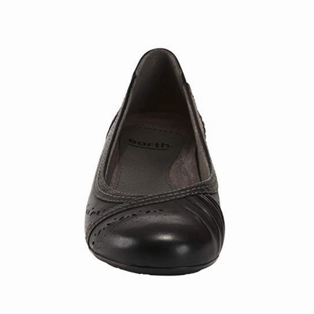 Shoes Glitter Flats Earth Womens Vista Nova Leather Flat  Black