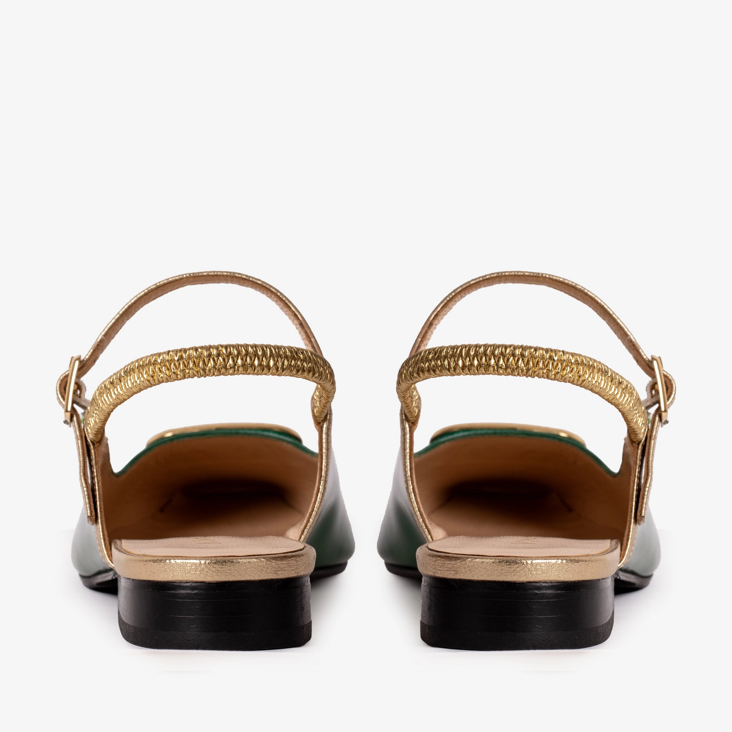 Grey Flat Dress Shoes The Rosalinda Green Patent Leather Women Flat Slingback Shoe