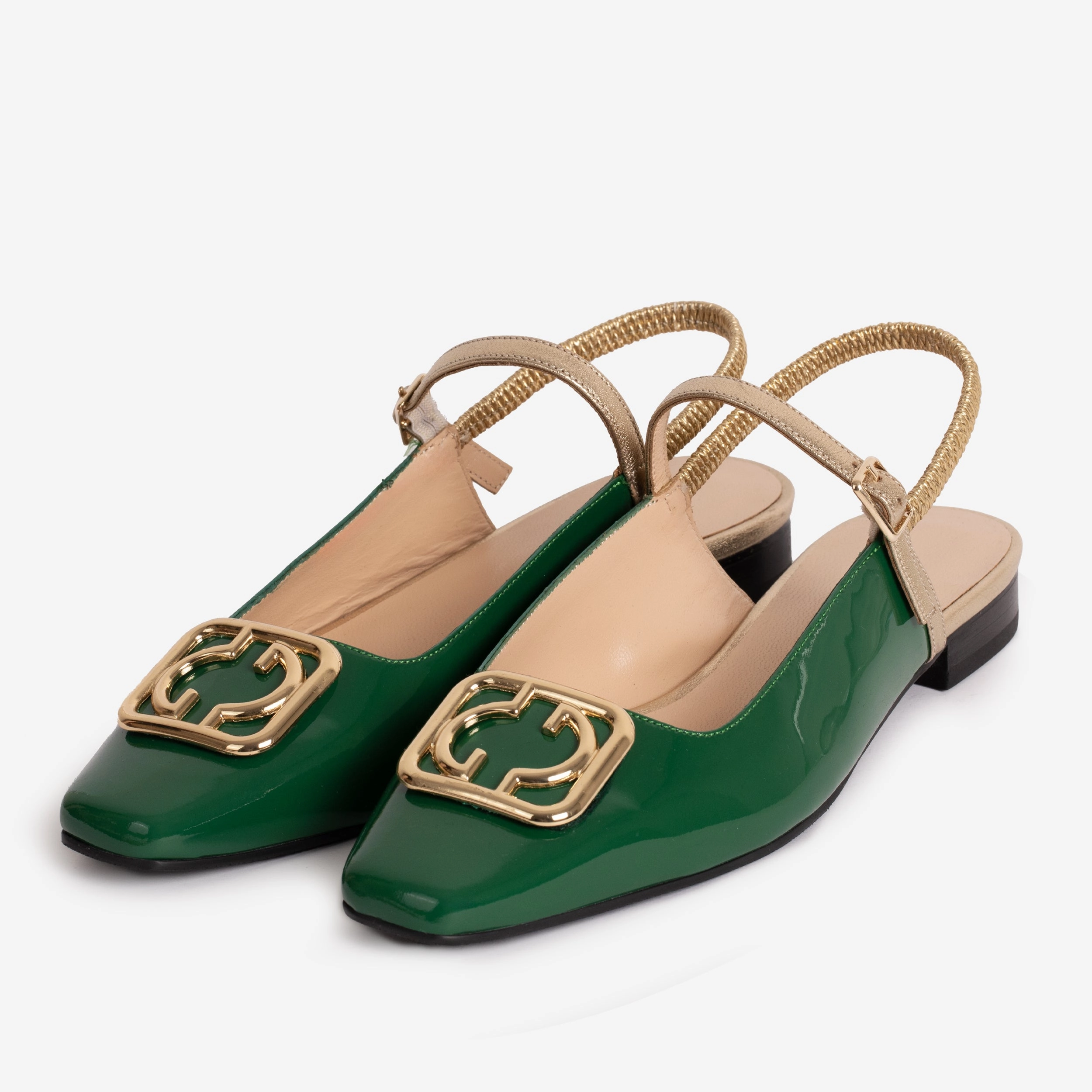 Rocky Shoes Flats The Rosalinda Green Patent Leather Women Flat Slingback Shoe
