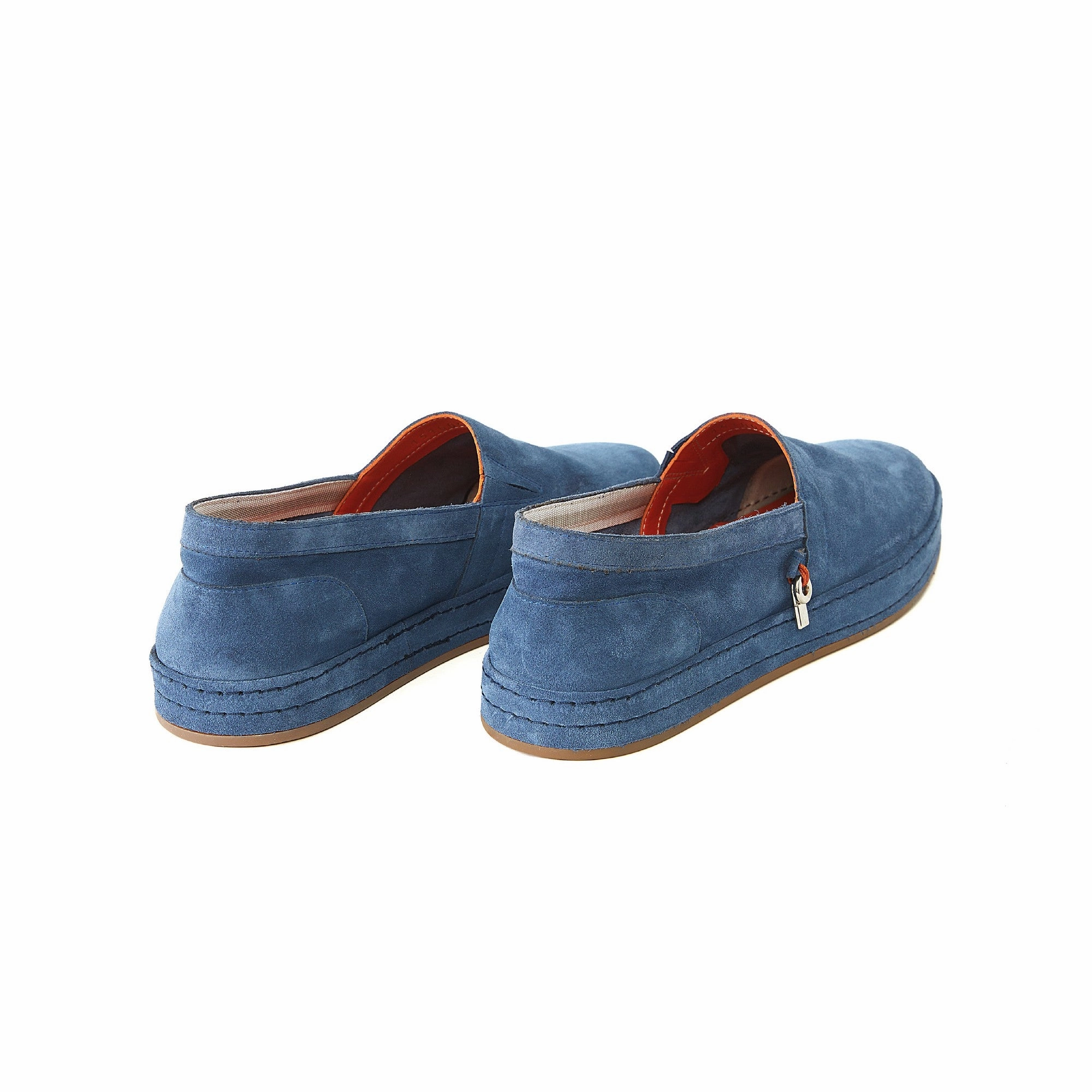 Men's Suede Calf Leather Handmade Espadrilles M9006 Ankle Tie Wedge Espadrilles