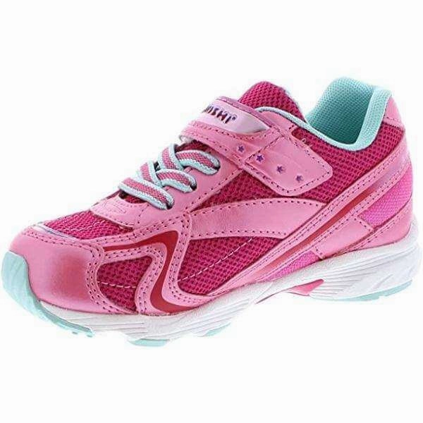 Tsukihoshi GLITZ Hot Pink Mint Girls Running Shoes (Machine Washable) Best Running Shoe Heavy