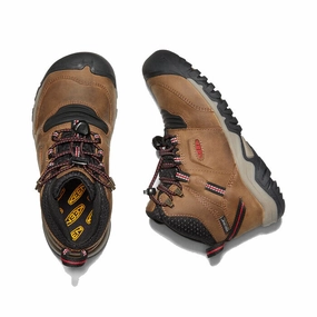 Spike Hiking Shoes KEEN Big Kids' Ridge Flex Mid Waterproof Hiking Boot
