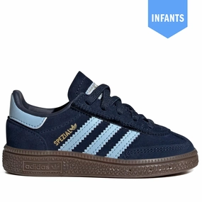 Infant's Adidas Handball Spezial Comfort Closure Shoes -  Collegiate Navy/Clear Sky Silver Adidas Shoes