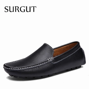 Orthopedic Flat Dress Shoes Cow Split Leather Men Flat Shoes Brand Moccasins Men Loafers Driving Shoes Fashion Casual Shoes Hot Sell