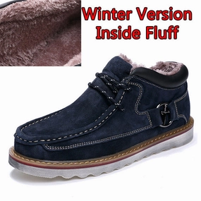 Cow Suede Leather Fashion Autumn Winter Men Boots Casual Men Ankle Boots Comfortable High Quality Men Boot Flat Comfortable Dress Shoes For Work