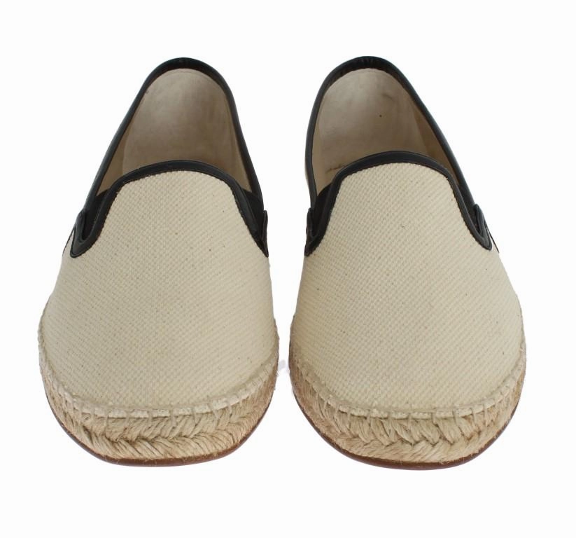 Saint Laurent Logo Espadrille Cream White Canvas Logo Espadrilles