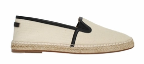 Marc Fisher Oliver Espadrille Cream White Canvas Logo Espadrilles