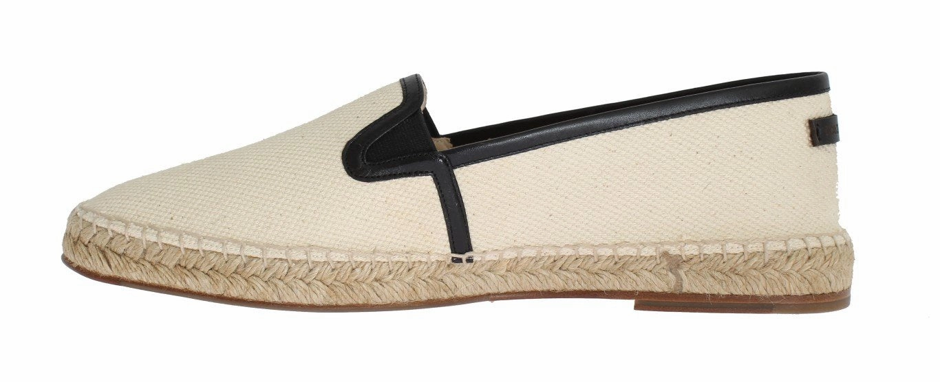 Cream White Canvas Logo Espadrilles Espadrilles Barefoot