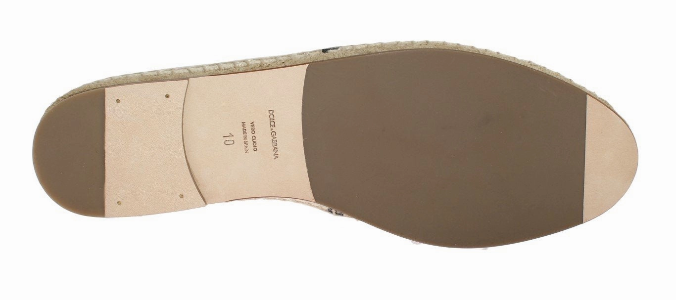 Espadrille Shoes With Ties Cream White Canvas Logo Espadrilles