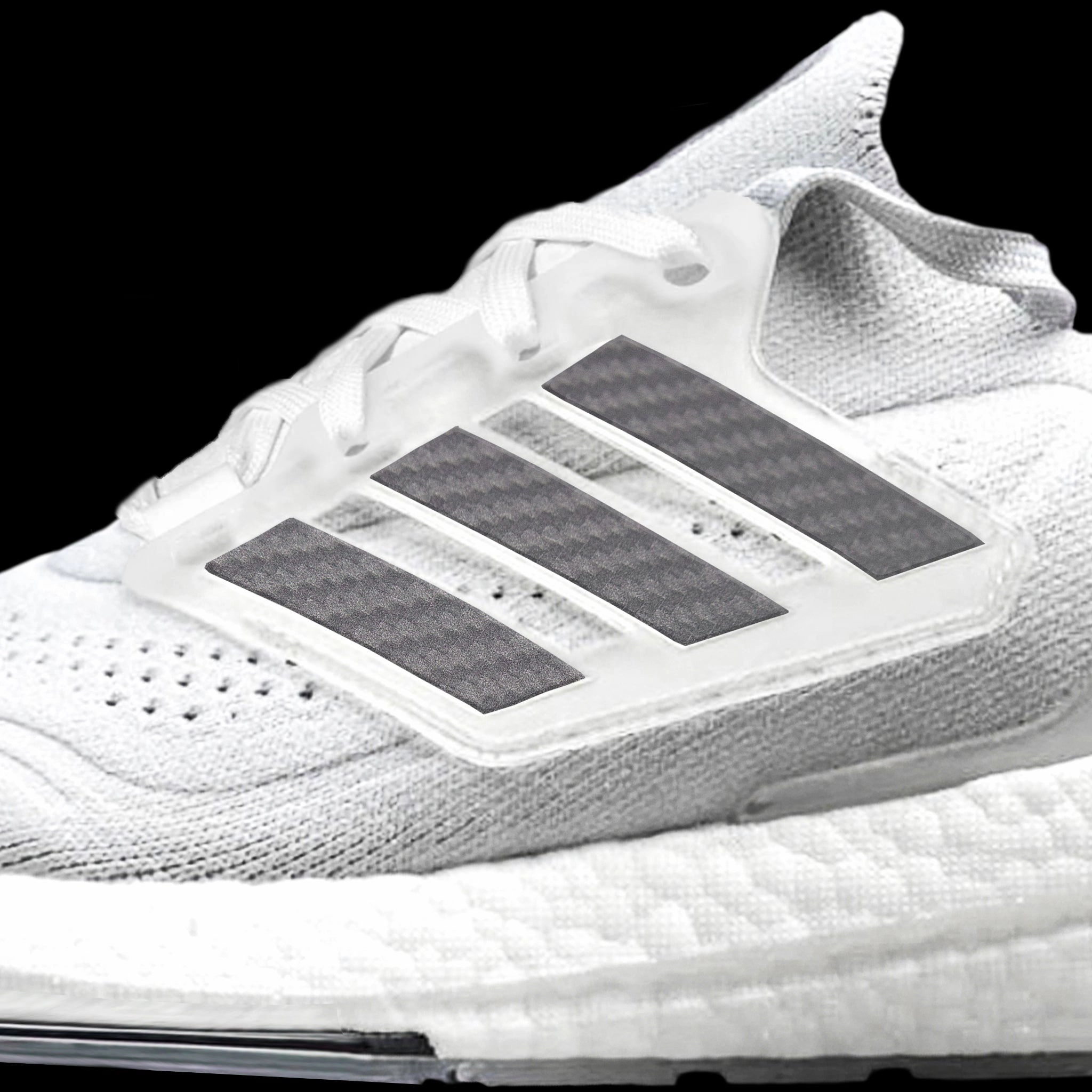 Reflective Adidas Shoes Silver Carbon Fiber Stripes for Ultra Boost 22 / 21