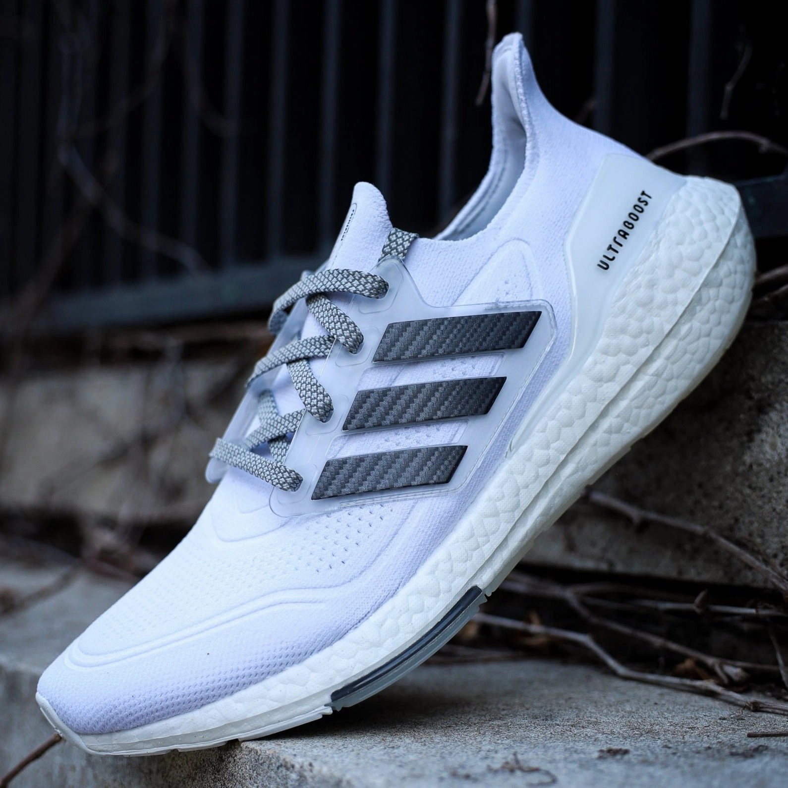 Adidas Pureboost 5 Running Shoes Silver Carbon Fiber Stripes for Ultra Boost 22 / 21