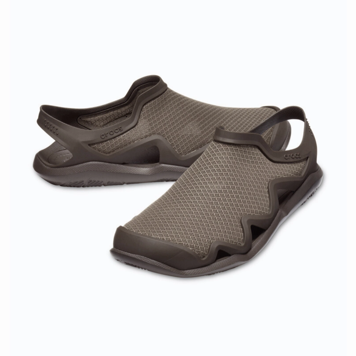 Sandals With Bottom Crocs Swiftwater Mesh Wave Round Toe Sandals - BRN