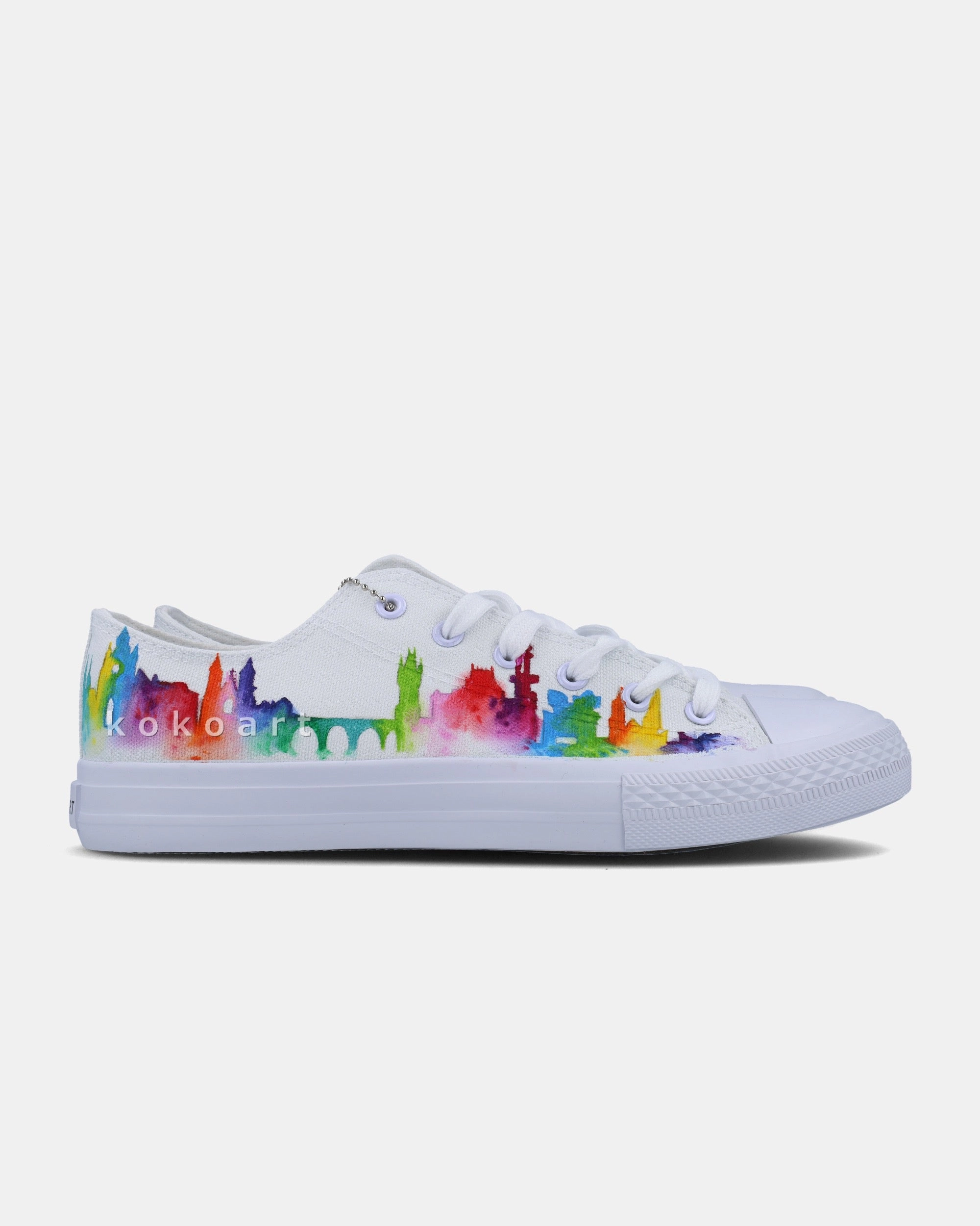 Customisable Watercolour Skyline Hand Painted Shoes