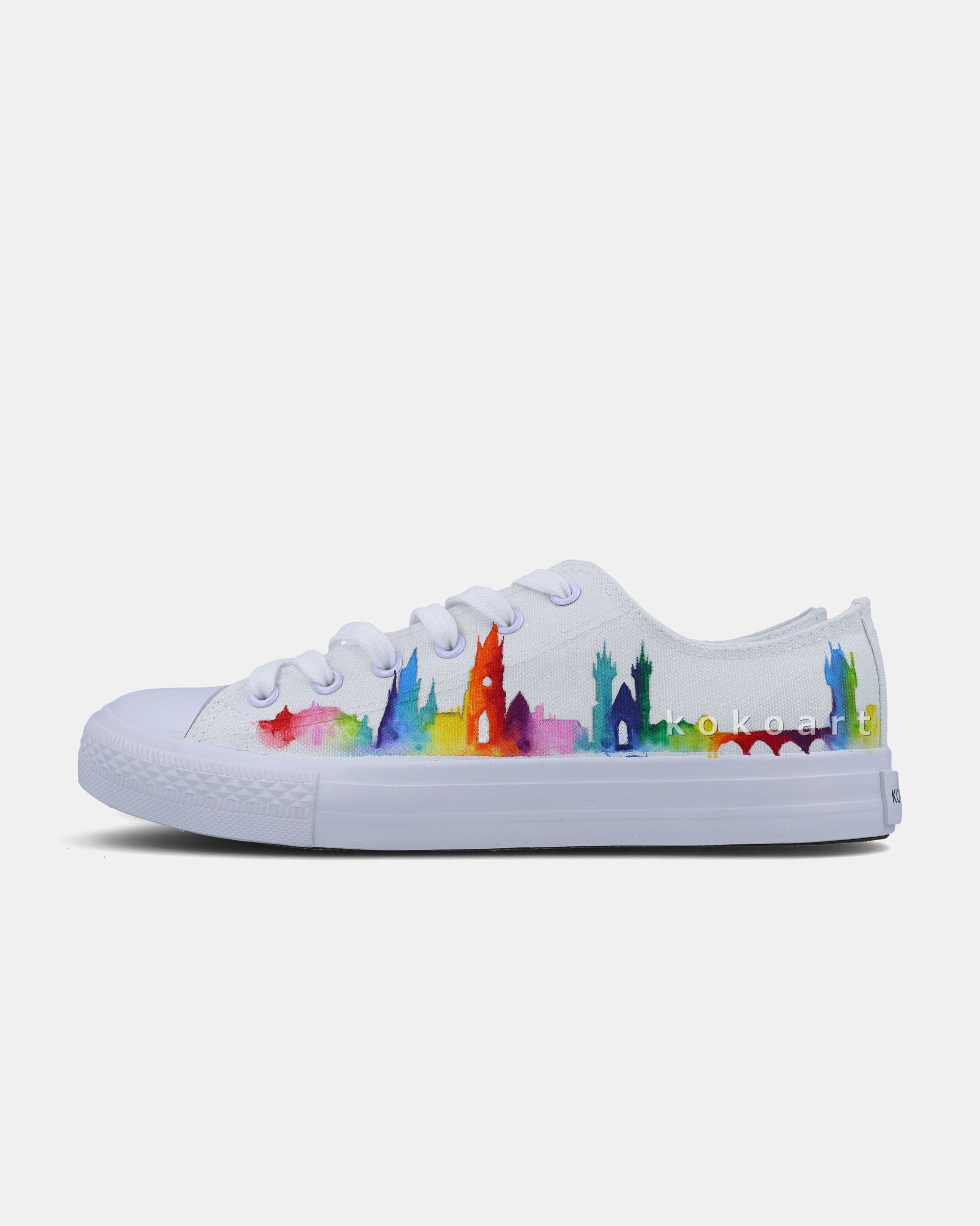 Customisable Watercolour Skyline Hand Painted Shoes