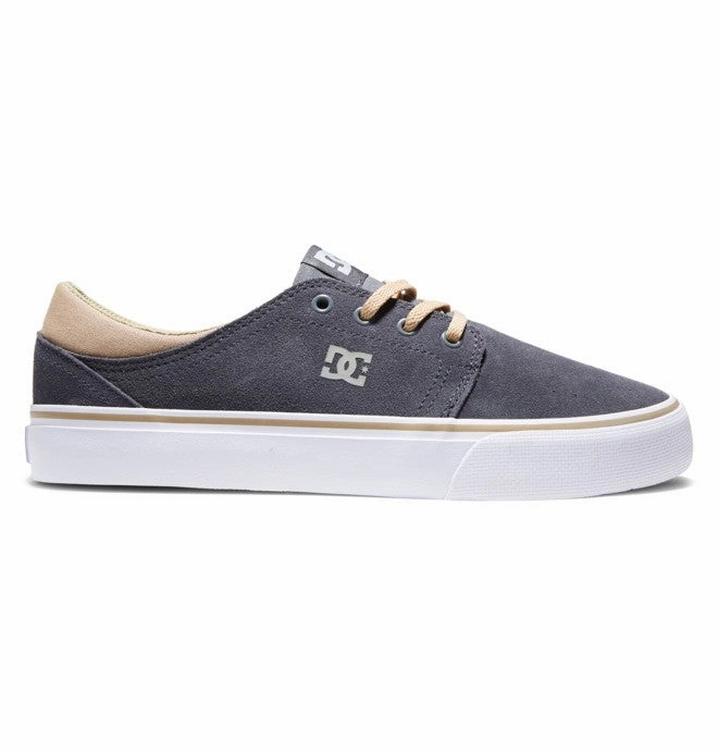 DC Skateboard Shoes Trase Dark Grey/White Mens Shoes With Pop Out Skates