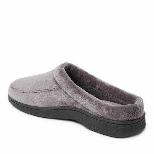 Ballet Flat Slippers Dearfoams Men's Bradley Indoor Outdoor Velour Moc-Toe Clog Slippers