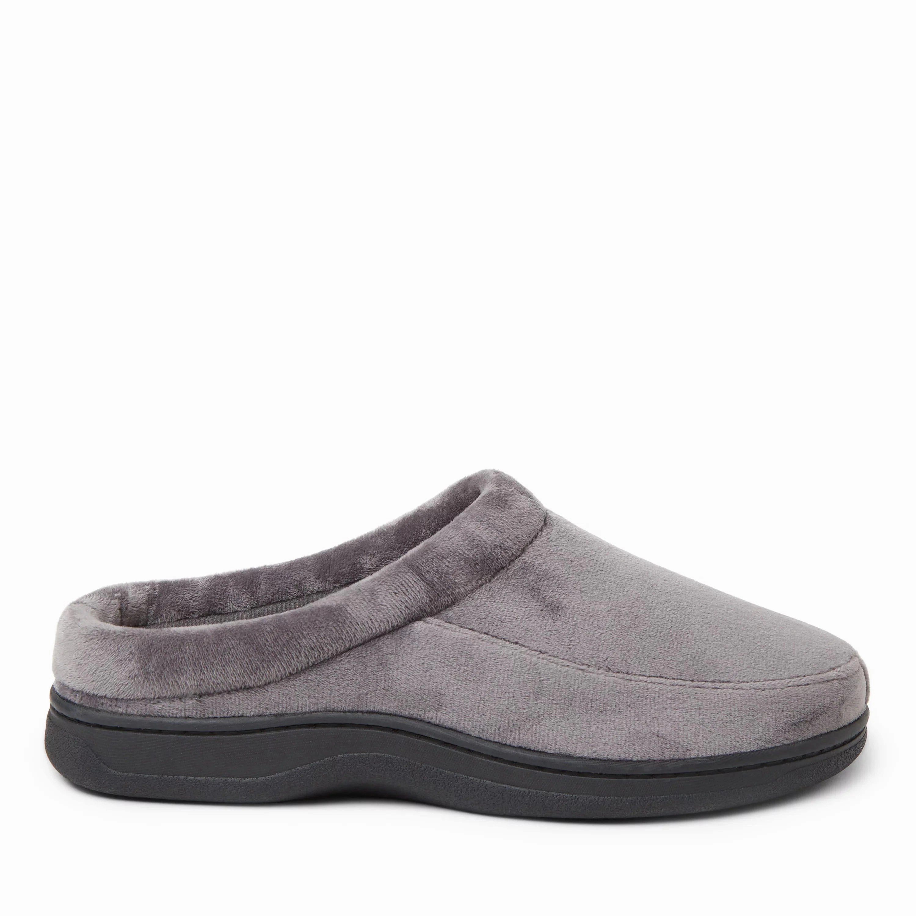 Thermal Slippers Dearfoams Men's Bradley Indoor Outdoor Velour Moc-Toe Clog Slippers