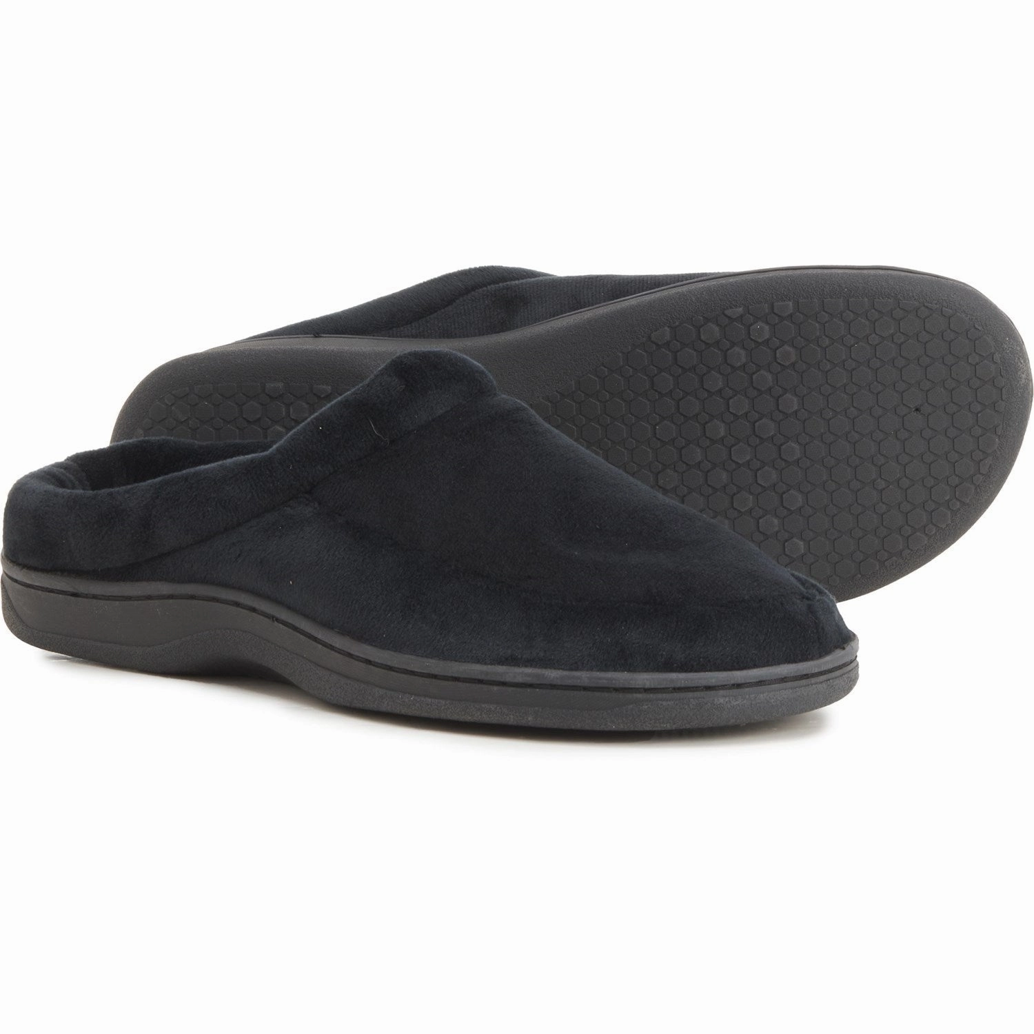 Dearfoams Men's Bradley Indoor Outdoor Velour Moc-Toe Clog Slippers Barefoot Slides