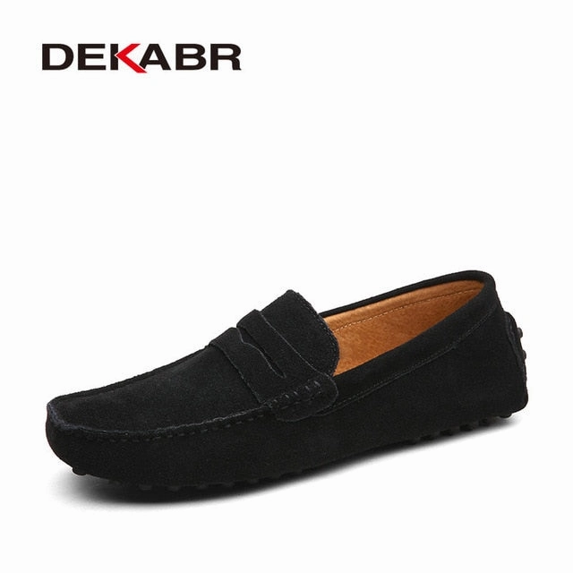 DEKABR Size 49 Men Casual Shoes Fashion Men Shoes Genuine Leather Men Loafers Moccasins Slip On Men's Flats Male Driving Shoes Business Casual Shoes For Jeans