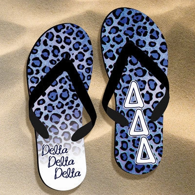 Kelce Flip Flops Delta Delta Delta Cheetah Print Flip Flops - SBL100 - SUB
