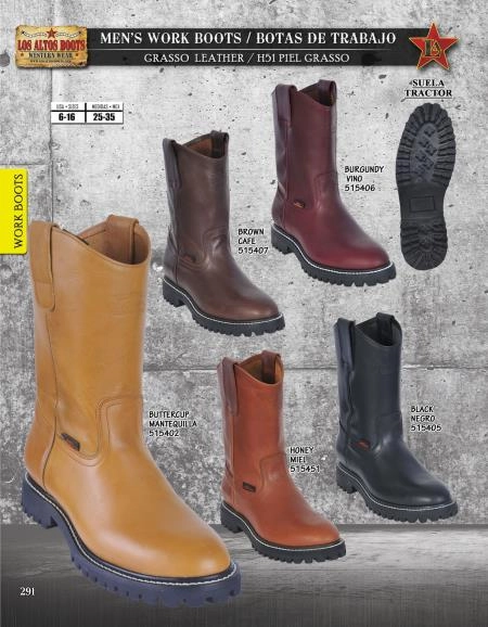 Kreosote Boots Los Altos Boots Men's Leather Work Boot ~ botines para hombre Industrial Sole Diff. Colors/Sizes