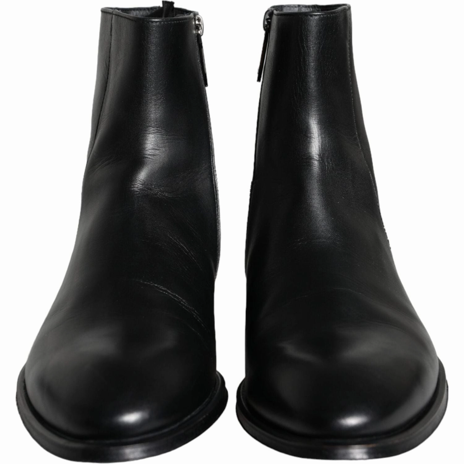 Waterproof Pull On Work Boots Dolce & Gabbana Black Calf Leather Men Ankle Boots Men Shoes