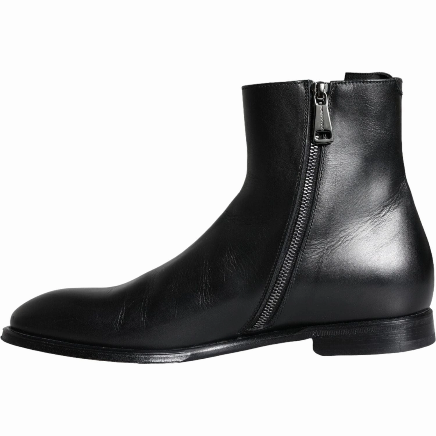 Dolce & Gabbana Black Calf Leather Men Ankle Boots Men Shoes Volcom Boots