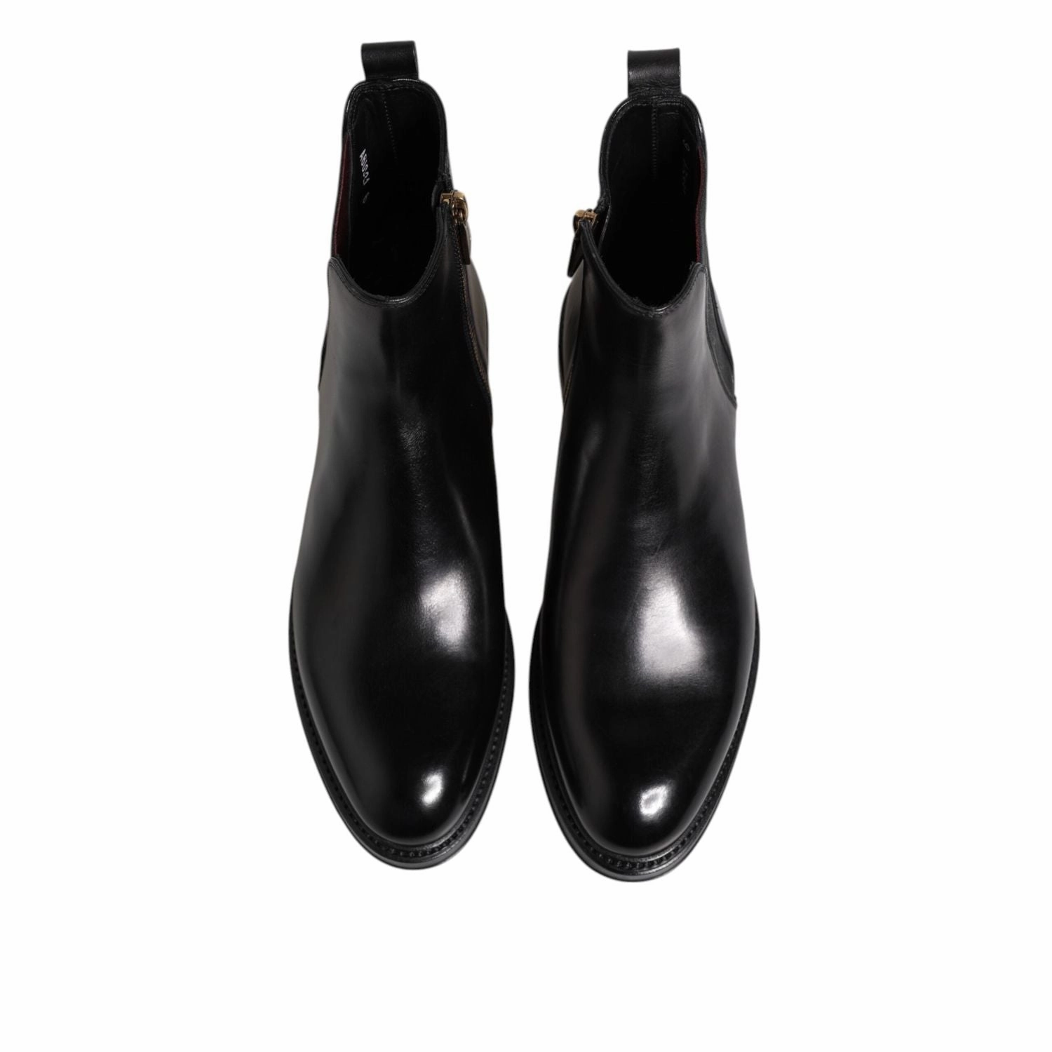 Shock Boots Dolce & Gabbana Black Chelsea Leather Mid Calf Boots Shoes