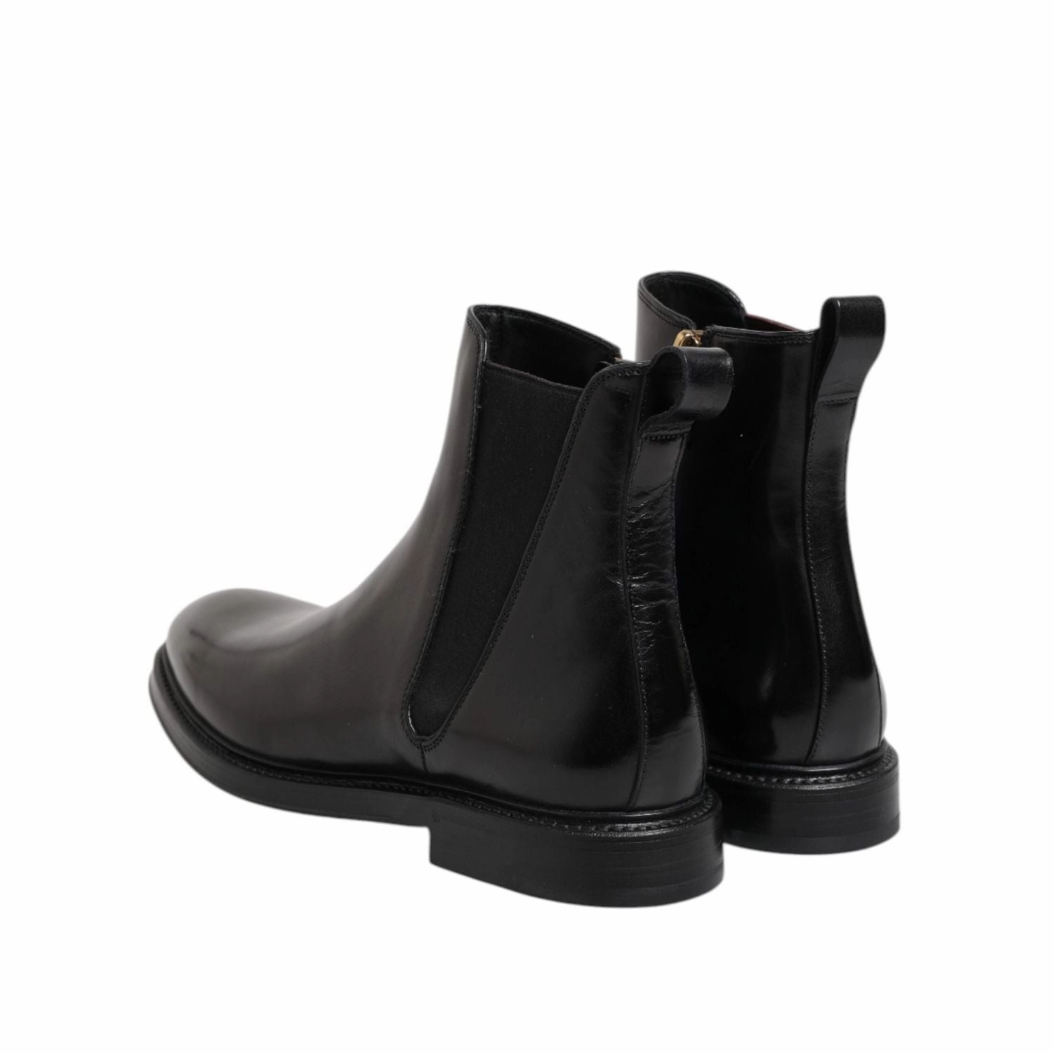 Boots For Spring Dolce & Gabbana Black Chelsea Leather Mid Calf Boots Shoes