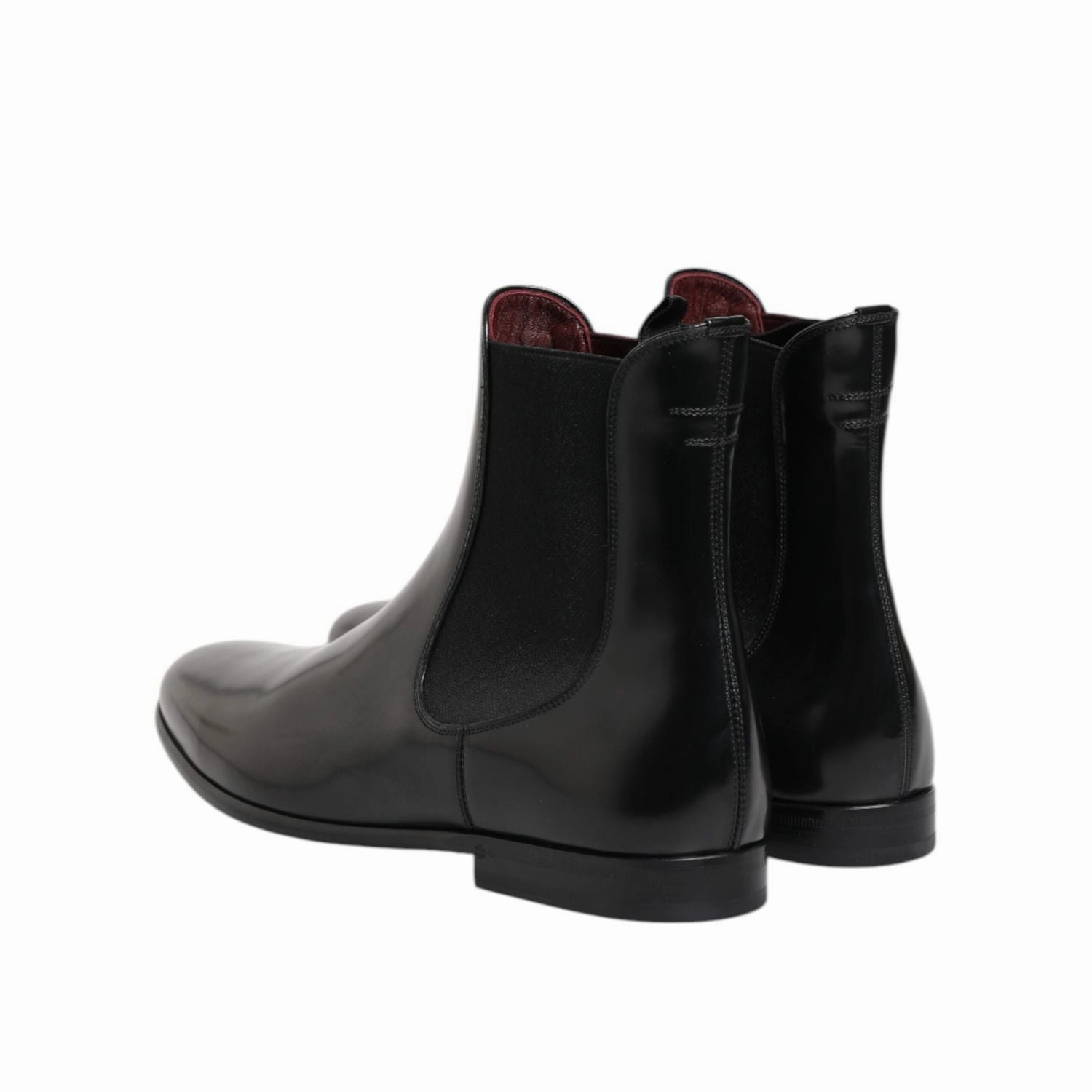 Dolce & Gabbana Black Chelsea Slip On Mid Calf Boots Shoes Pull On Winter Boots