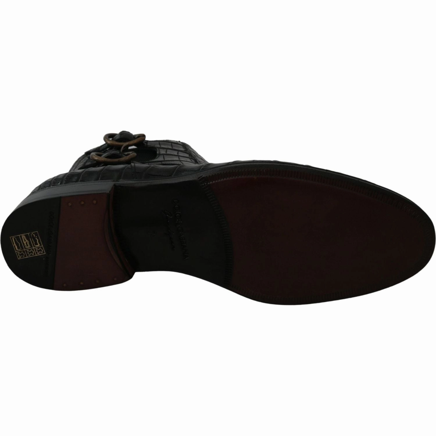 Dolce & Gabbana Black Crocodile Leather Derby Boots Shoes Ankle Muck Boots