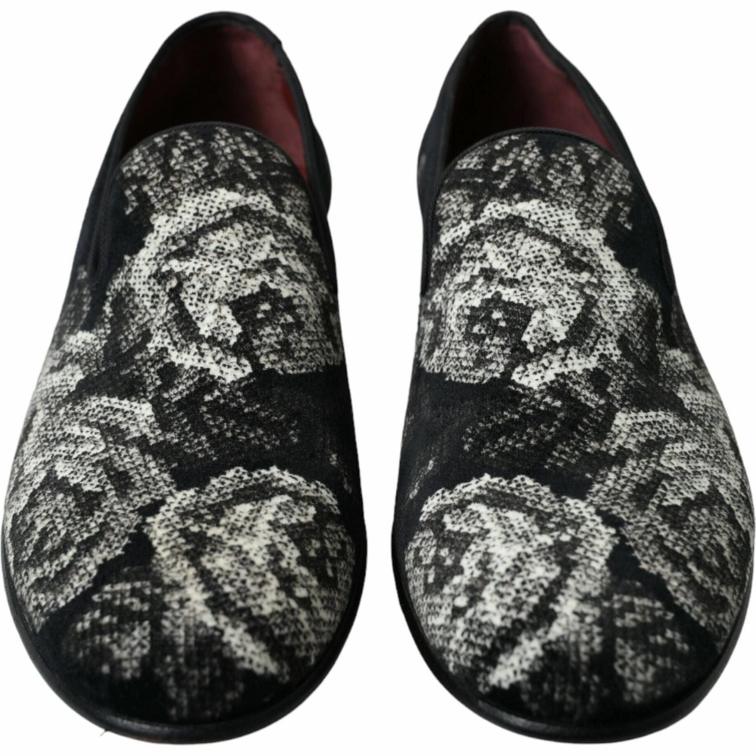 Slippers At Auction Dolce & Gabbana Black Floral Slippers Men Loafers Dress Shoes