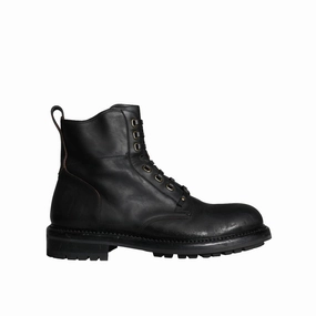 Walking Boots Dolce & Gabbana Black Lace Up Mid Calf Boots Men Shoes