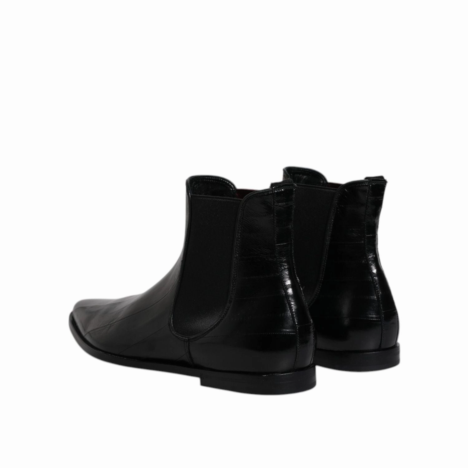 Dolce & Gabbana Black Leather Chelsea Men Ankle Boots Shoes Jeans And Chelsea Boots