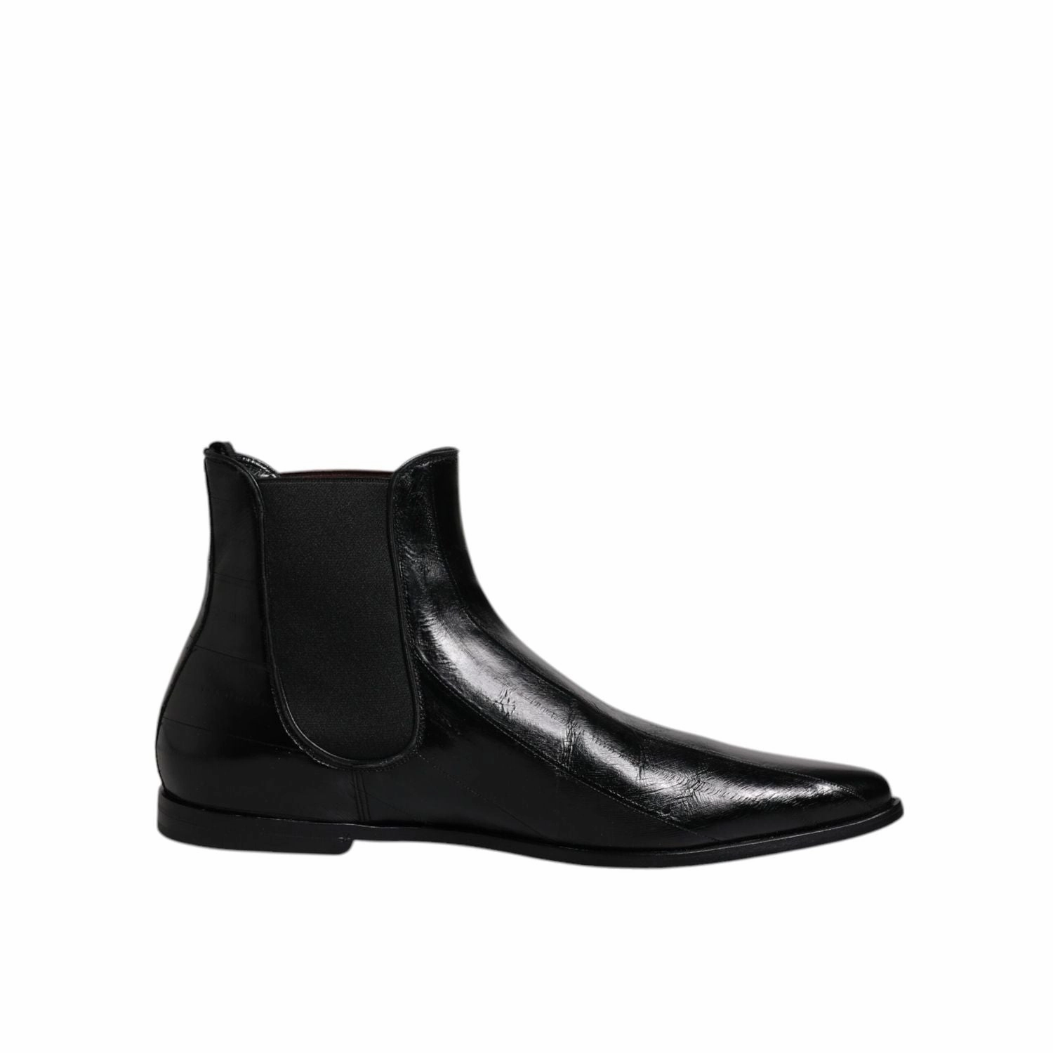 Dolce & Gabbana Black Leather Chelsea Men Ankle Boots Shoes Over The Knee Thigh High Boots