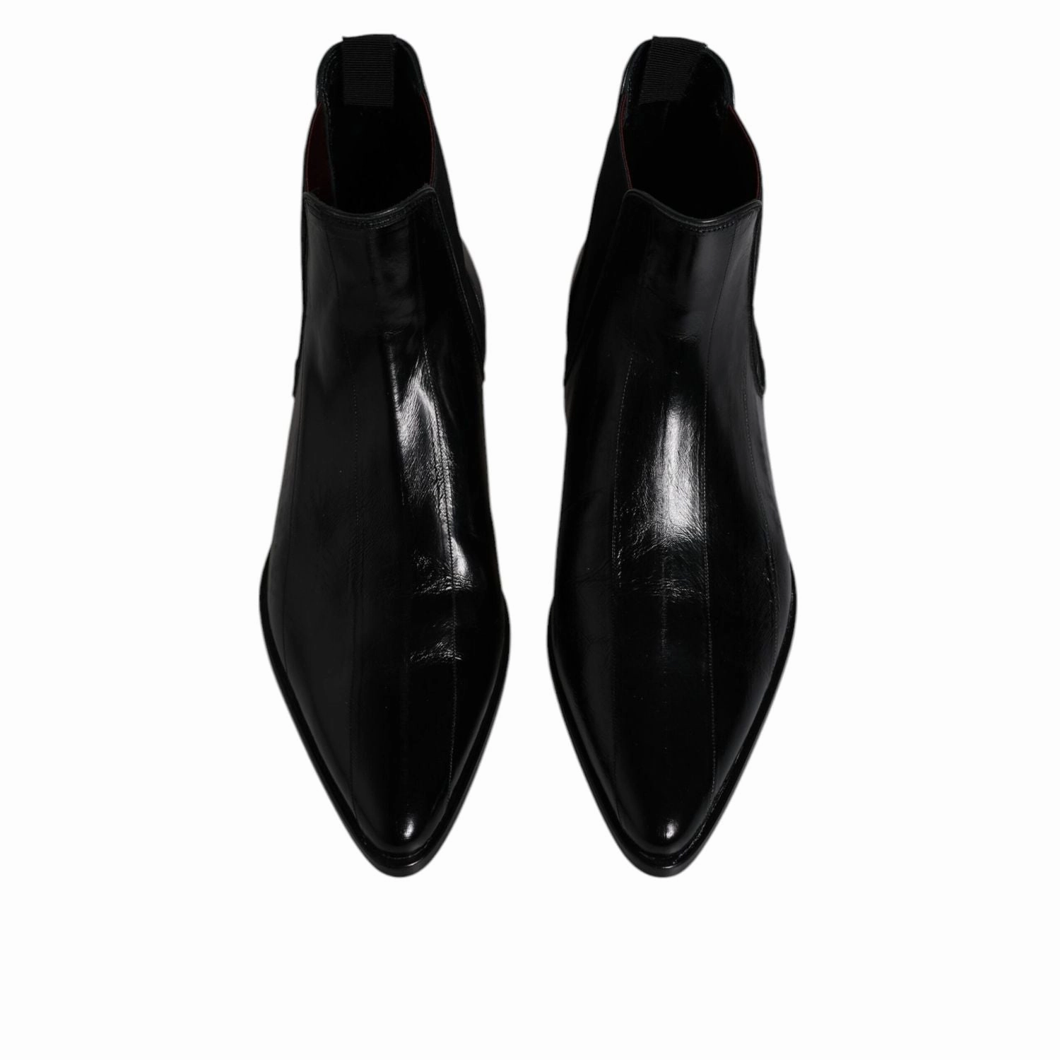 Dolce & Gabbana Black Leather Chelsea Men Ankle Boots Shoes Paw Boots