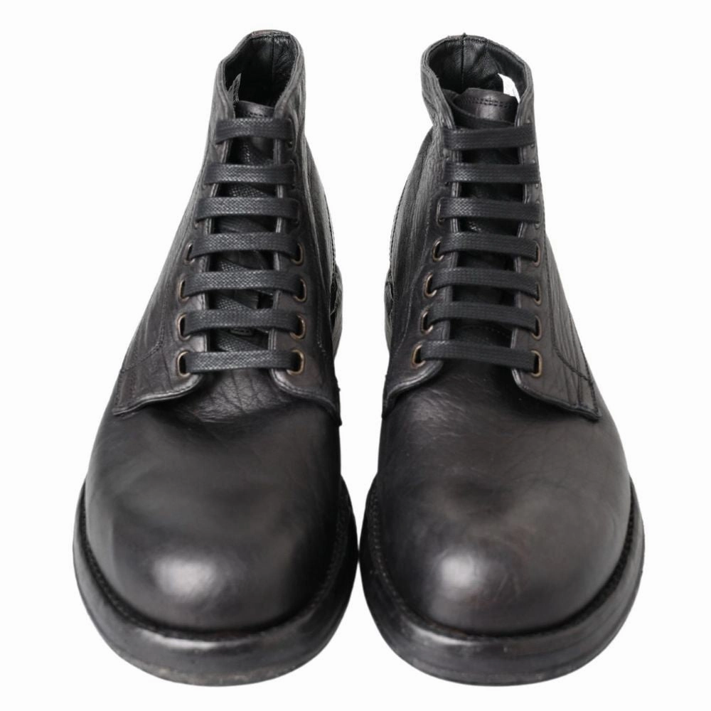 Black Chukka Boots Dolce & Gabbana Black Leather Lace-Up Boots