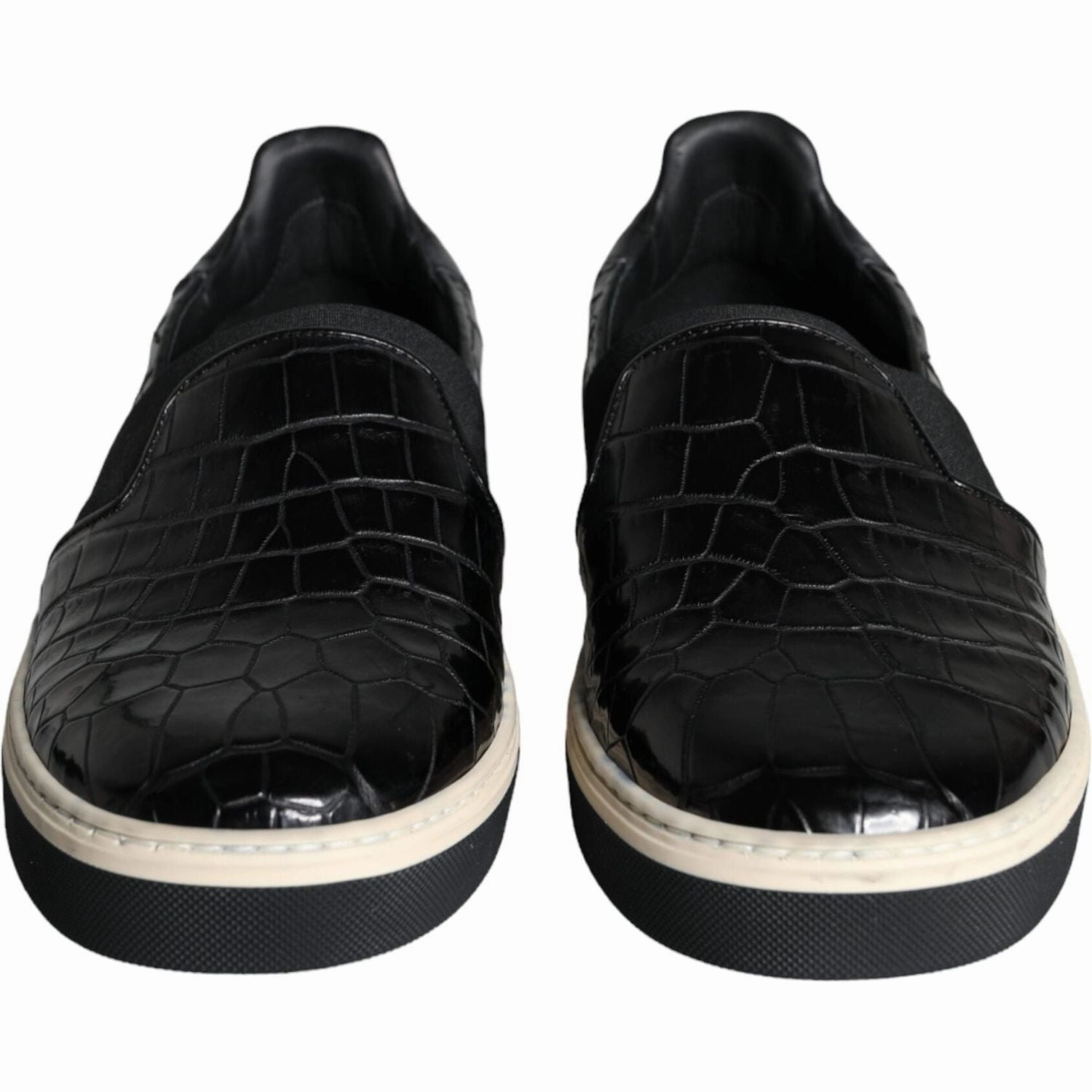 Shih Tzu Slippers Dolce & Gabbana Black Leather Loafers Slippers Casual Shoes