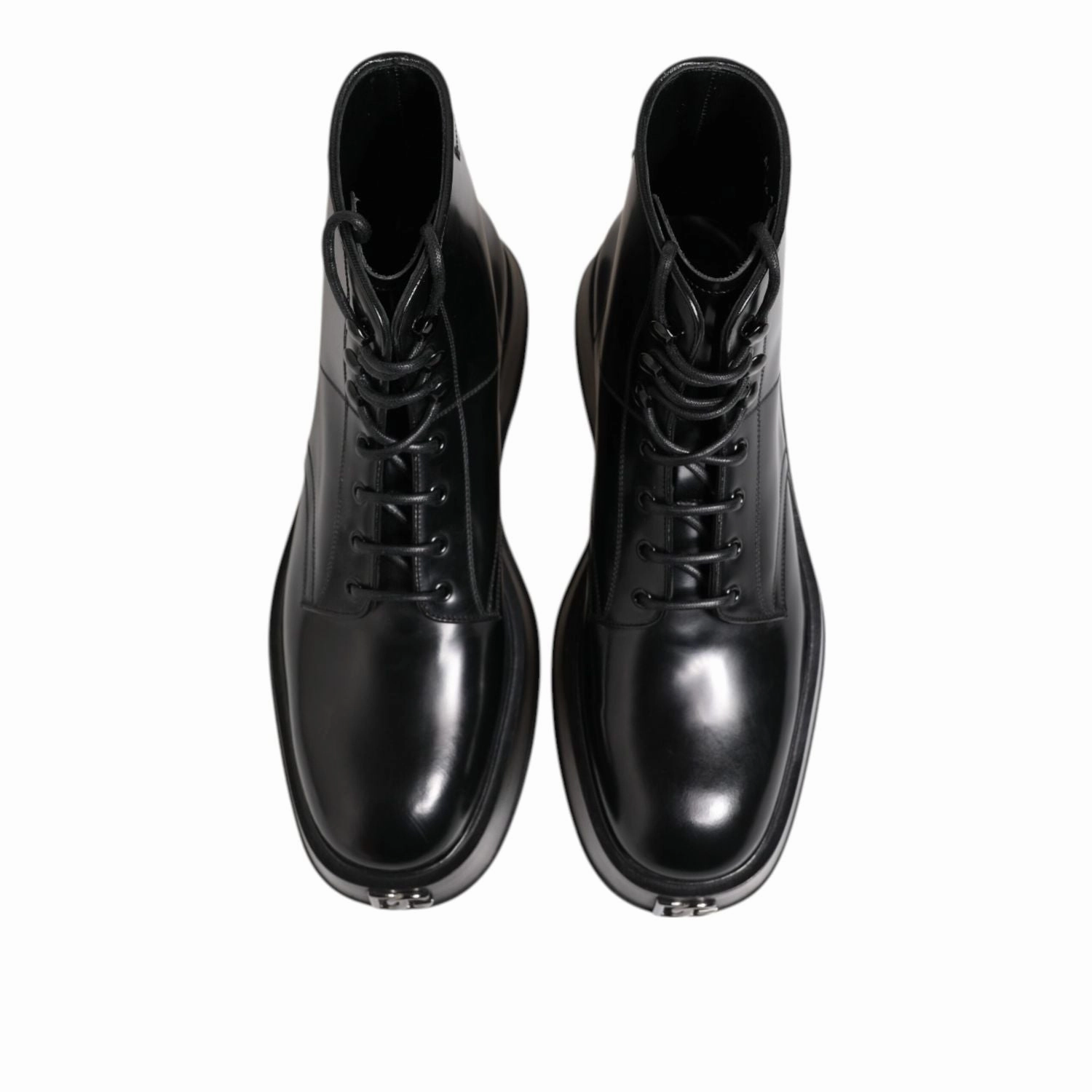 Dolce & Gabbana Black Leather Logo Ankle Boots Lace Up Shoes Boots Of Lightness Osrs