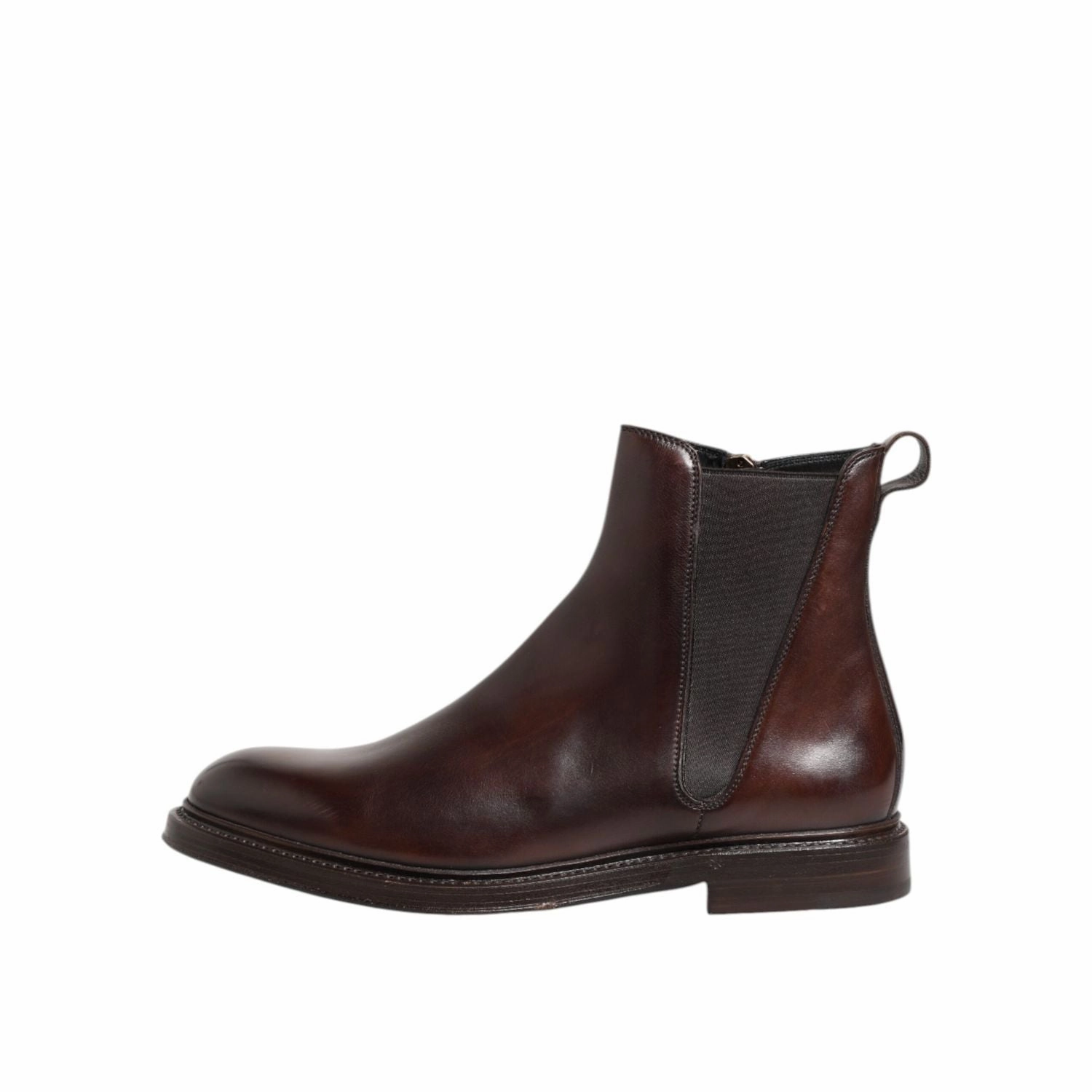 Dolce & Gabbana Brown Chelsea Leather Mid Calf Boots Shoes Puss And Boots Movie