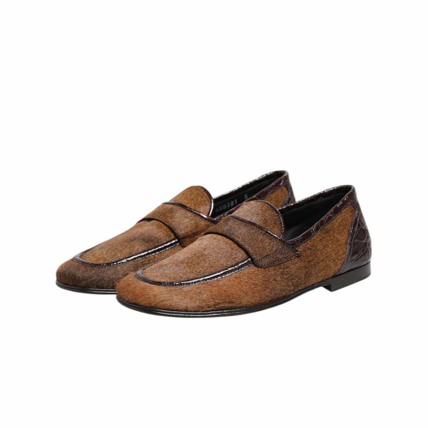 Dolce & Gabbana Brown Loafers Leather Slip On Men Dress Shoes Slides Bloom Supreme