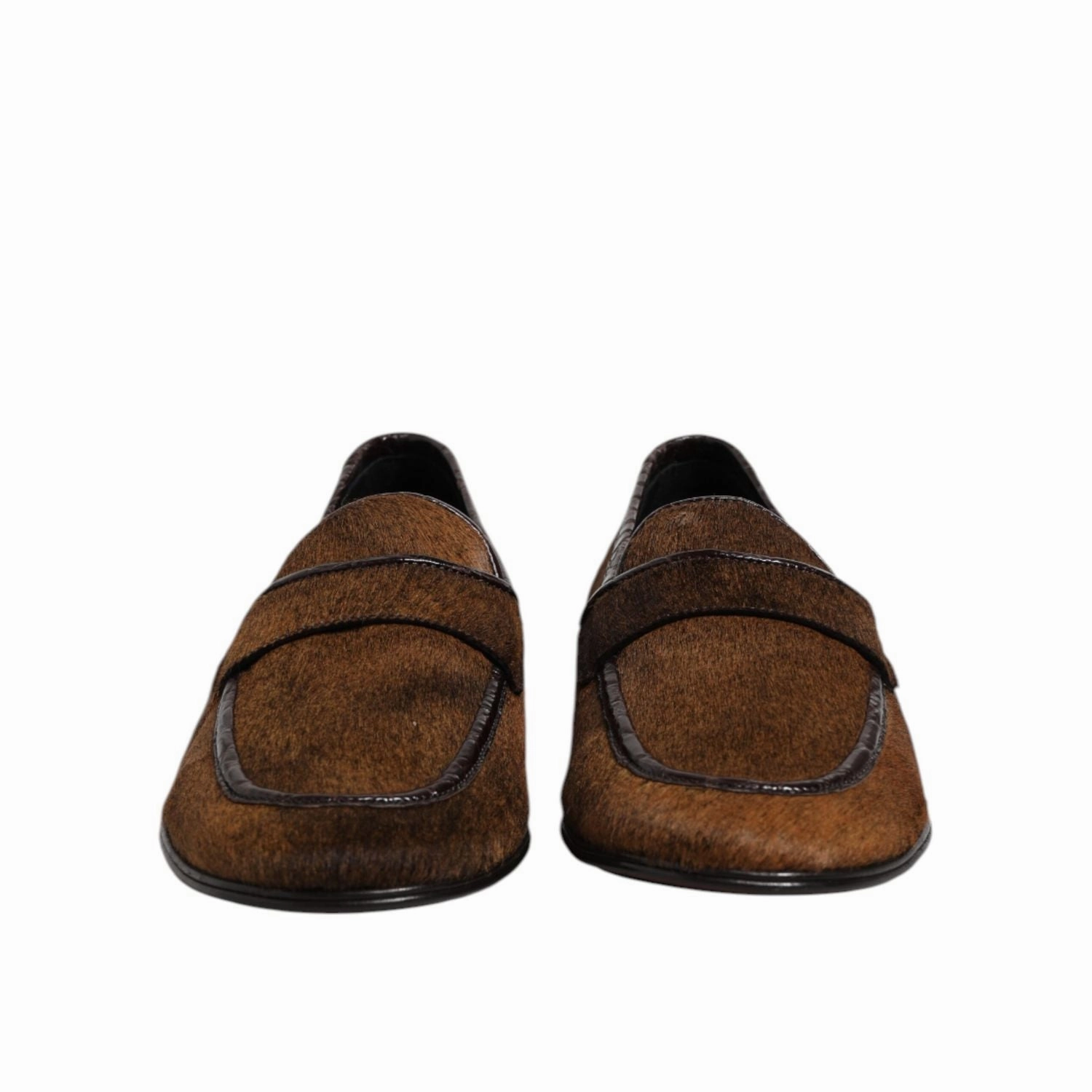 Cat Slides Dolce & Gabbana Brown Loafers Leather Slip On Men Dress Shoes