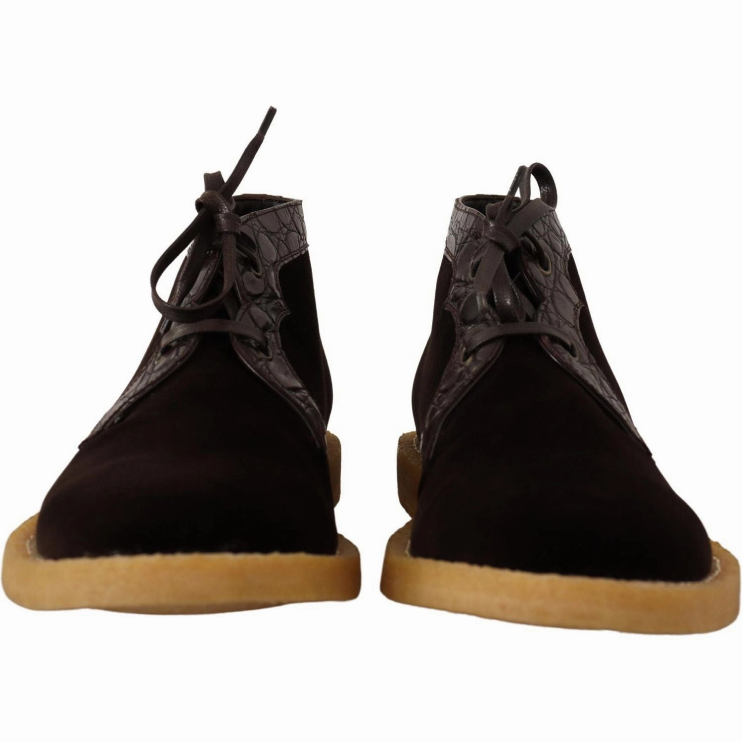 Wedding Country Boots Dolce & Gabbana Brown Velvet Exotic Leather Boots