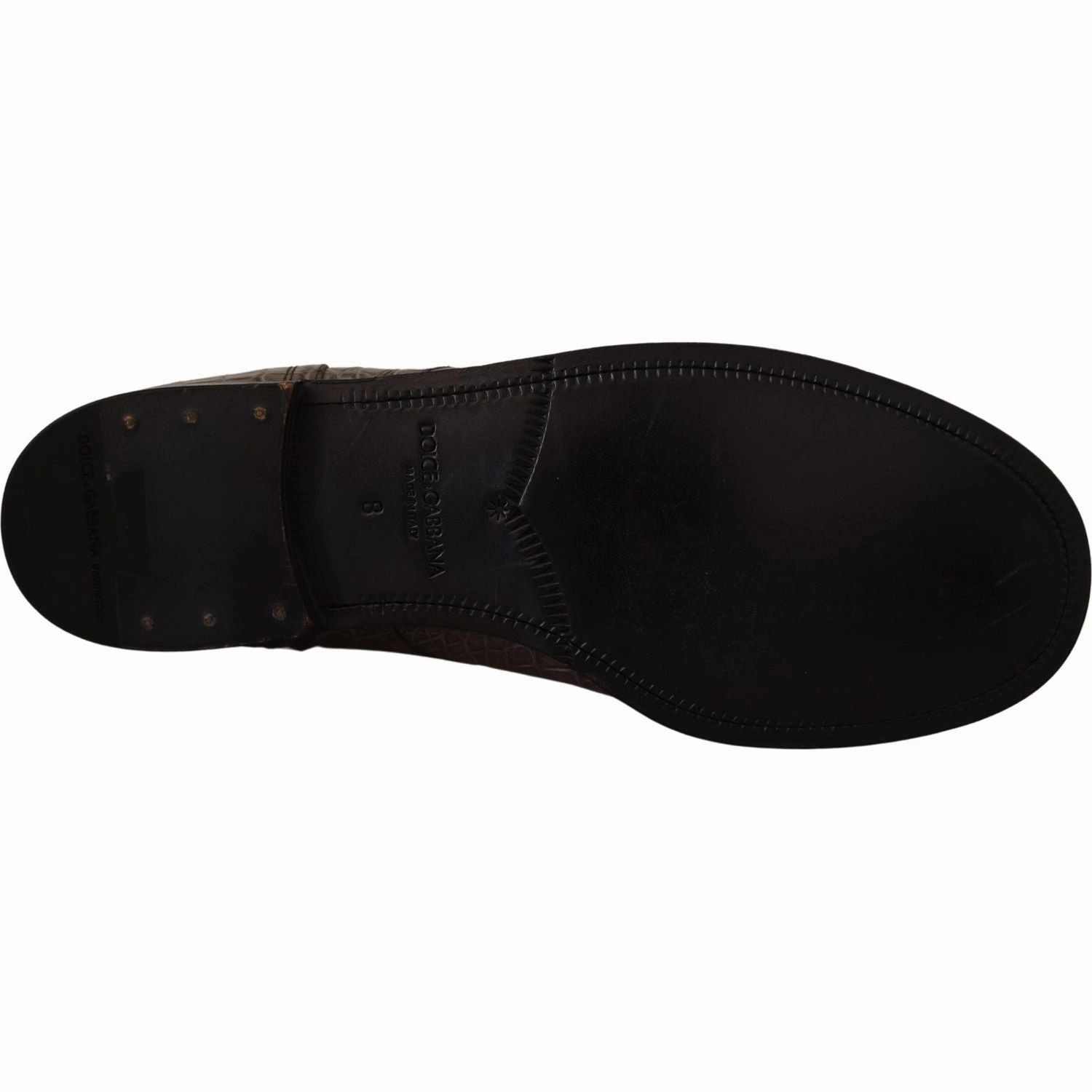 Dolce & Gabbana Gray Crocodile Leather Derby Boots Newborn Boots