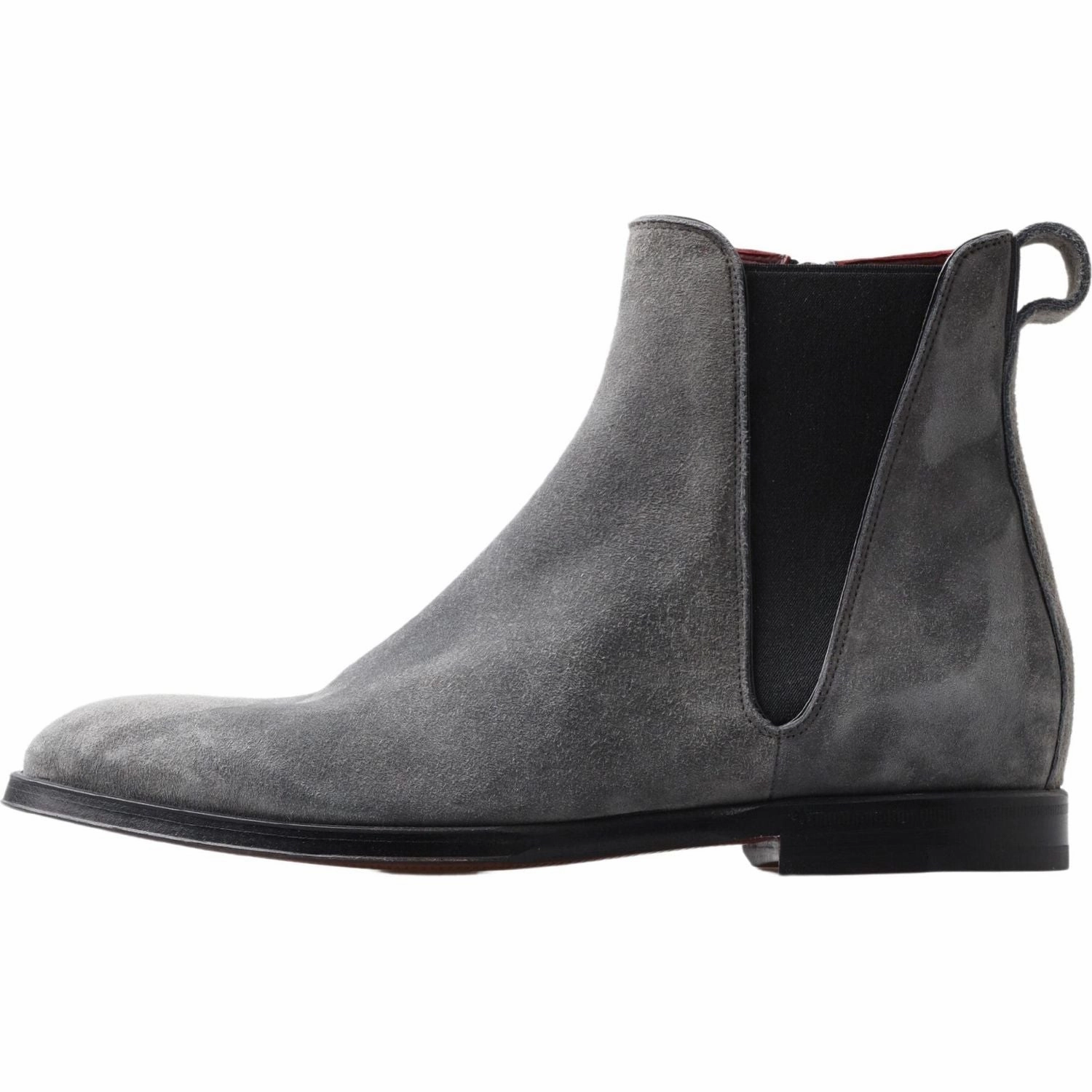 Dolce & Gabbana Gray Leather Men Ankle Boots Shoes Insulated Rubber Rain Boots